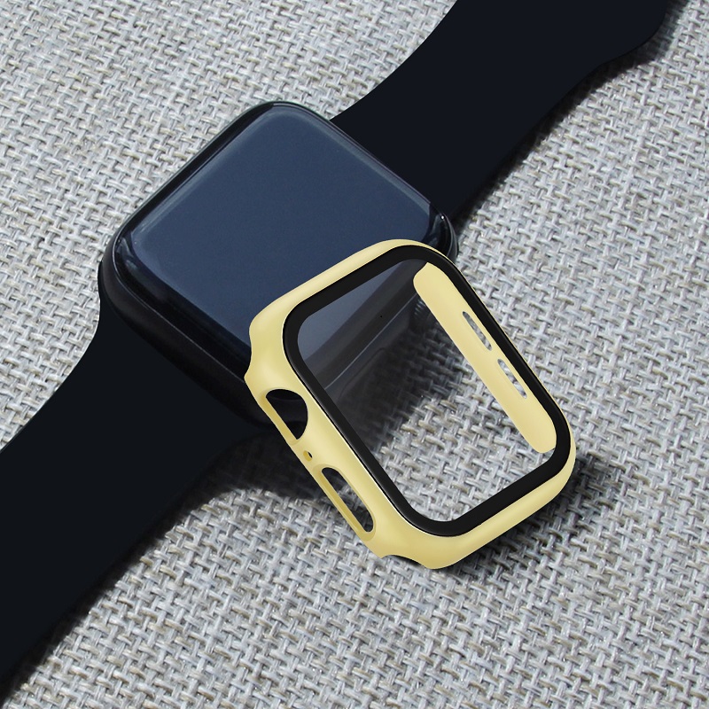 iwatch保护套苹果手表表壳apple表带watch44/42/40/38mm钢化膜硅胶一体全包硬壳417/6/5/4代通用se软壳配件45