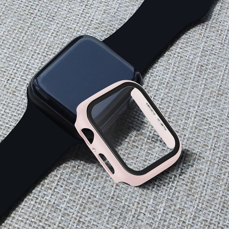iwatch保护套苹果手表表壳apple表带watch44/42/40/38mm钢化膜硅胶一体全包硬壳417/6/5/4代通用se软壳配件45
