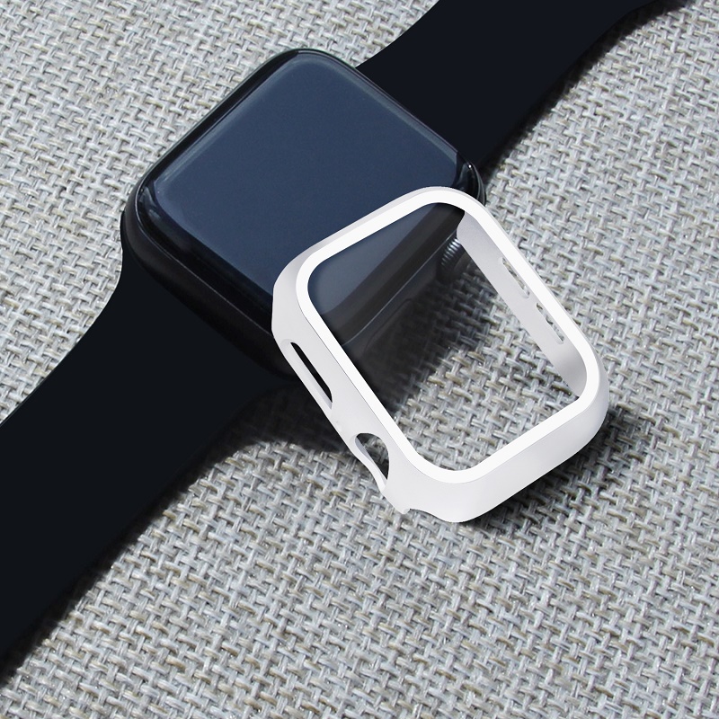 iwatch保护套苹果手表表壳apple表带watch44/42/40/38mm钢化膜硅胶一体全包硬壳417/6/5/4代通用se软壳配件45
