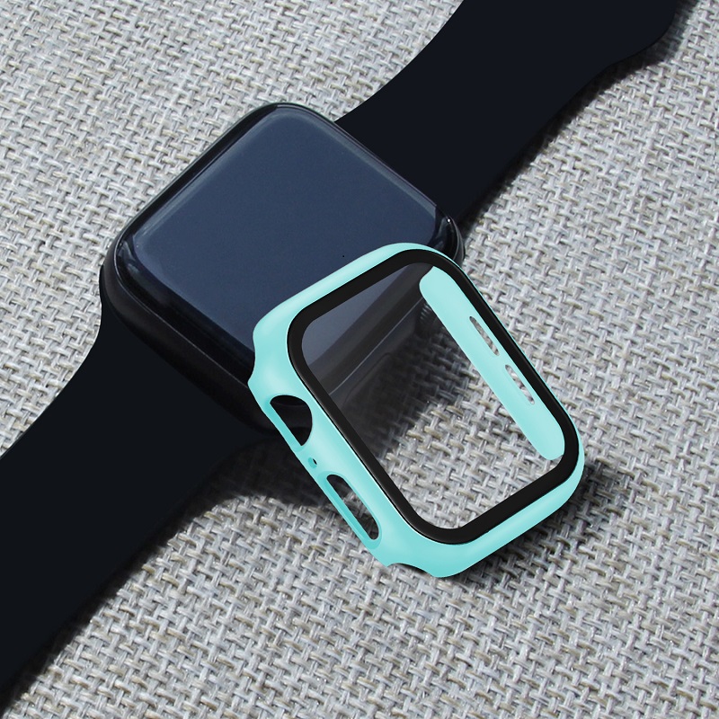 iwatch保护套苹果手表表壳apple表带watch44/42/40/38mm钢化膜硅胶一体全包硬壳417/6/5/4代通用se软壳配件45
