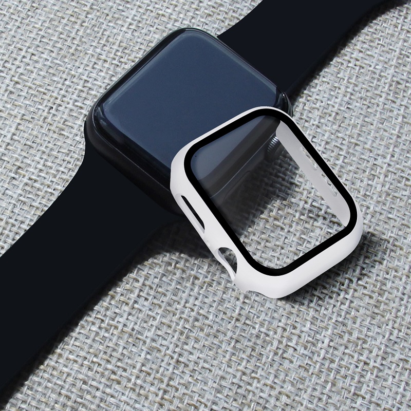 iwatch保护套苹果手表表壳apple表带watch44/42/40/38mm钢化膜硅胶一体全包硬壳417/6/5/4代通用se软壳配件45