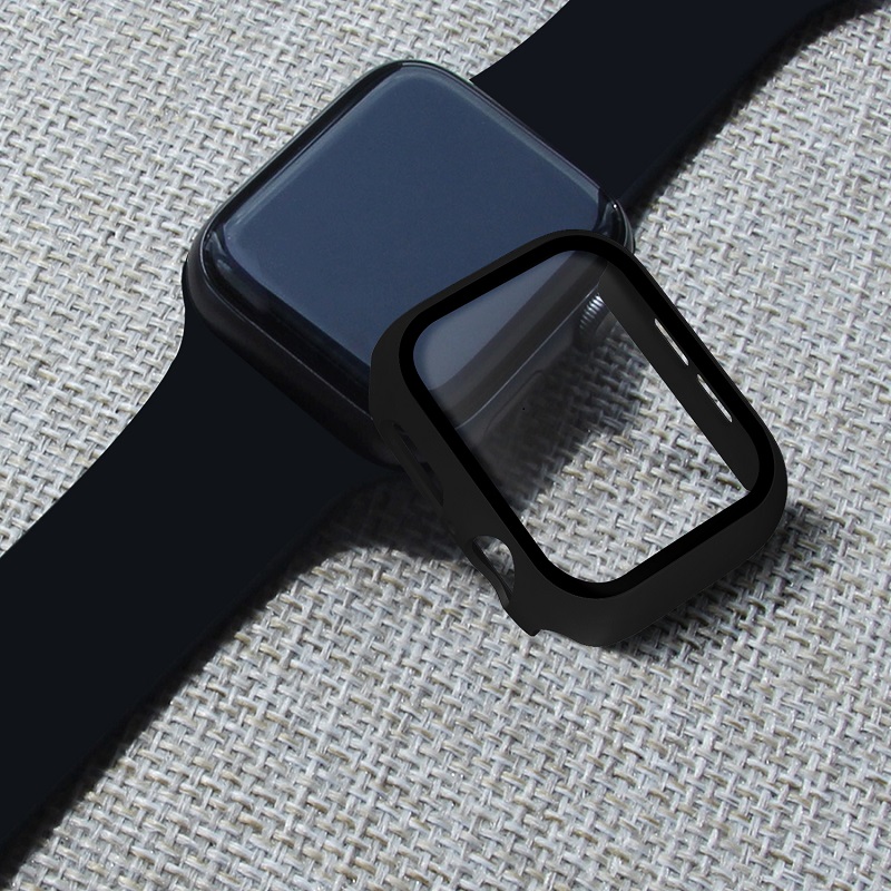 iwatch保护套苹果手表表壳apple表带watch44/42/40/38mm钢化膜硅胶一体全包硬壳417/6/5/4代通用se软壳配件45