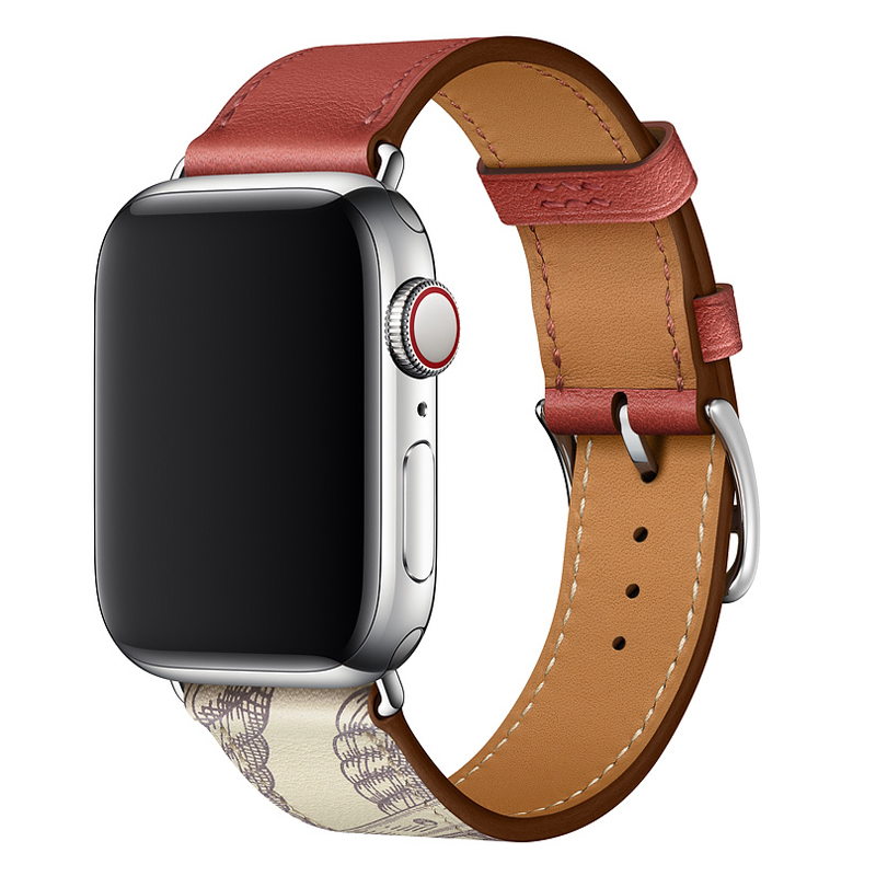 适用apple watch6表带苹果手表带S7软真皮潮iwatch2/3代女男iphone series潮新运动透气42/40/44/41mm