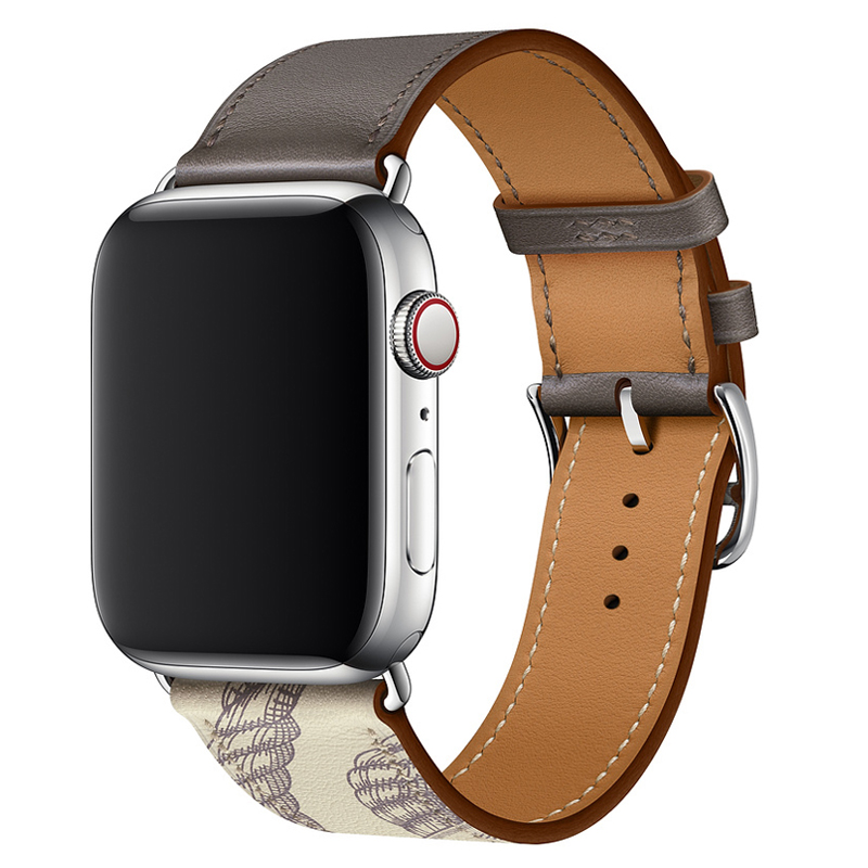 适用apple watch6表带苹果手表带S7软真皮潮iwatch2/3代女男iphone series潮新运动透气42/40/44/41mm