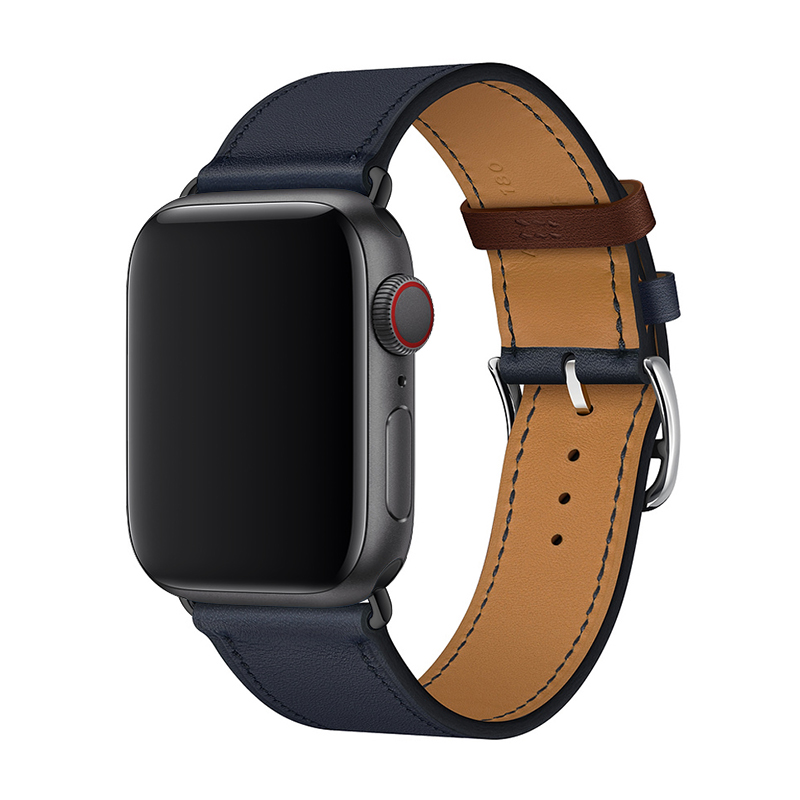 适用apple watch6表带苹果手表带S7软真皮潮iwatch2/3代女男iphone series潮新运动透气42/40/44/41mm