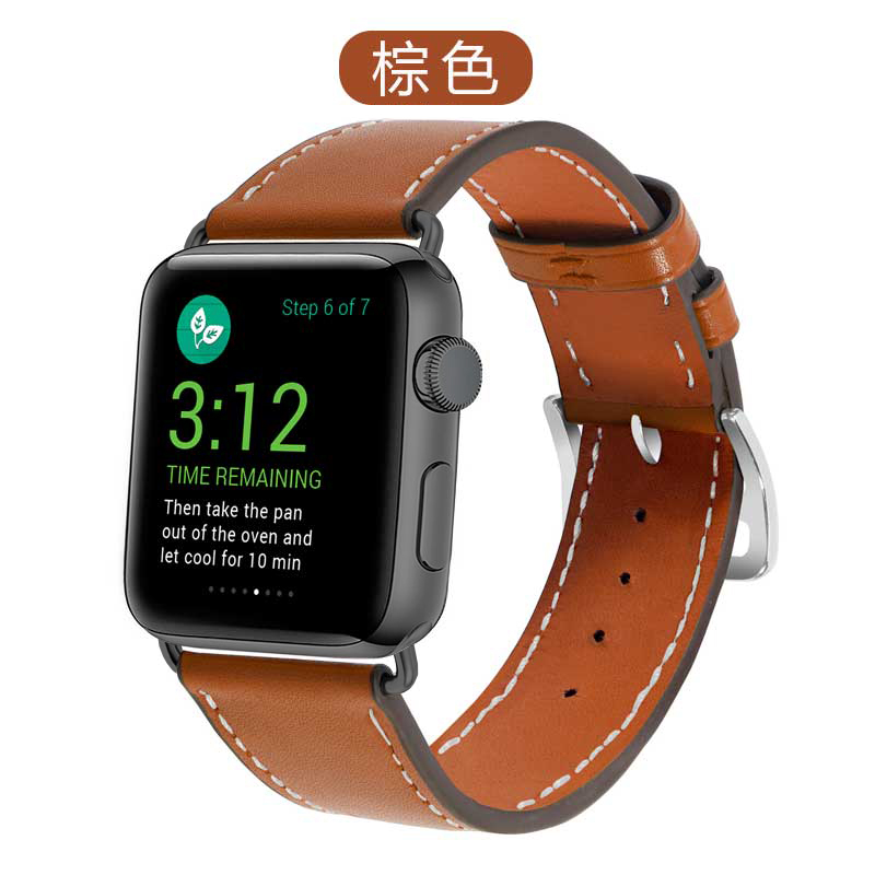 适用apple watch6表带苹果手表带S7软真皮潮iwatch2/3代女男iphone series潮新运动透气42/40/44/41mm