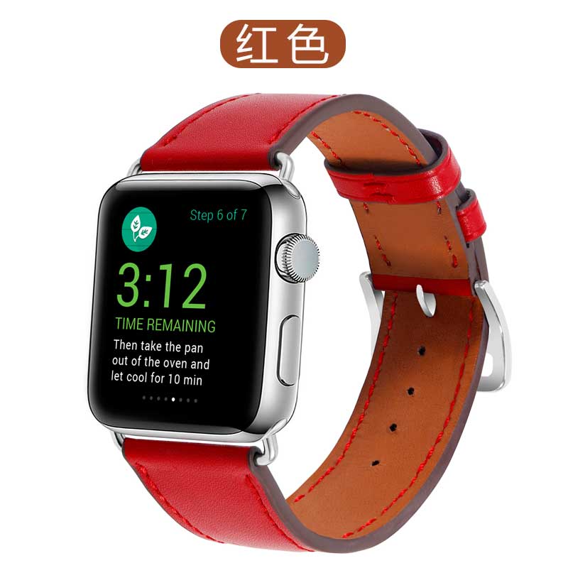 适用apple watch6表带苹果手表带S7软真皮潮iwatch2/3代女男iphone series潮新运动透气42/40/44/41mm