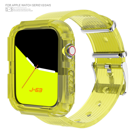 适用iwatch6表带冰川apple watch全透明硅胶SE小红书原创苹果手表6/5/4/3/2/1代38/40/42/44mm果冻男女潮牌