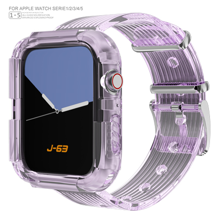 适用iwatch6表带冰川apple watch全透明硅胶SE小红书原创苹果手表6/5/4/3/2/1代38/40/42/44mm果冻男女潮牌