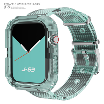 适用iwatch6表带冰川apple watch全透明硅胶SE小红书原创苹果手表6/5/4/3/2/1代38/40/42/44mm果冻男女潮牌