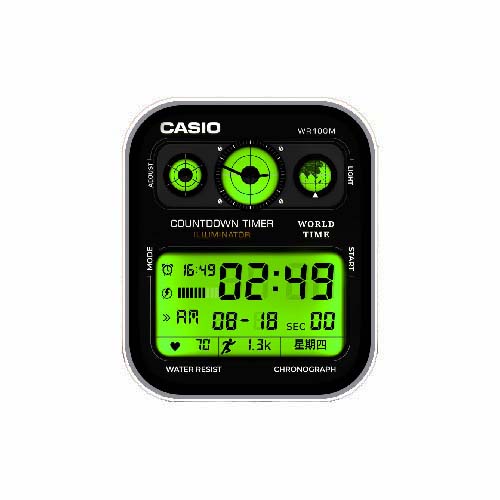 CASIO卡西欧数字运动表盘