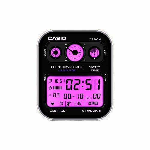 CASIO卡西欧数字运动表盘