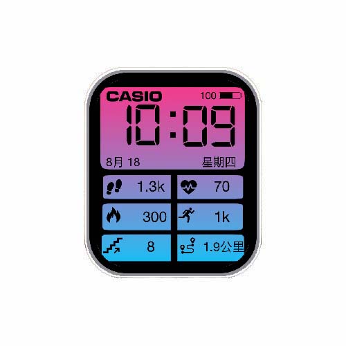 CASIO卡西欧数字运动表盘