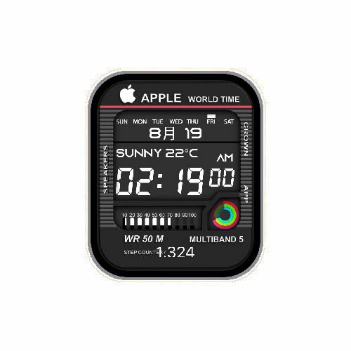 APPLE数字运动环表盘