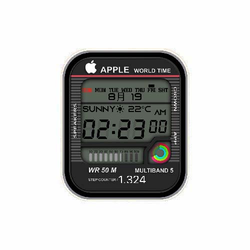 APPLE数字运动环表盘