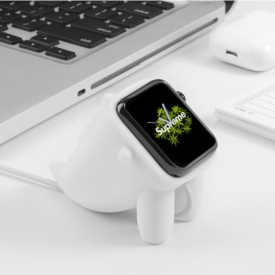 适用苹果手表AppleWatch支架iwatch7/6/5/4/3/2/se代硅胶底座收纳盒表架托架桌面萌宠摆件创意座充充电器配件