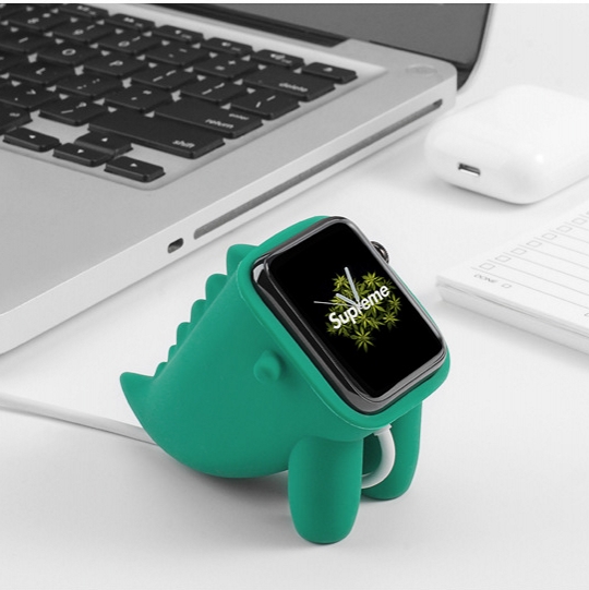 适用苹果手表AppleWatch支架iwatch7/6/5/4/3/2/se代硅胶底座收纳盒表架托架桌面萌宠摆件创意座充充电器配件