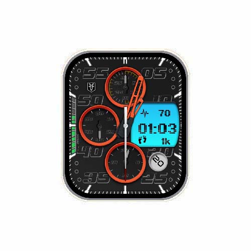 数字指针黑色运动心率表盘