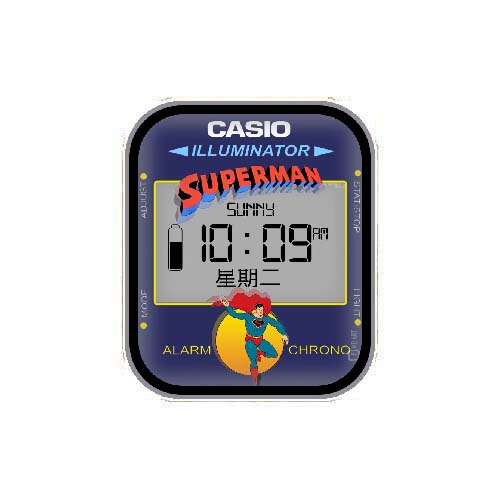 CASIO卡西欧超人数字表盘