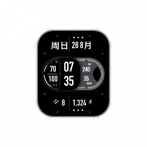 简约数字运动黑色表盘