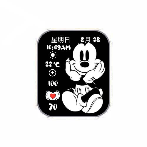 迪士尼米奇数字天气运动表盘