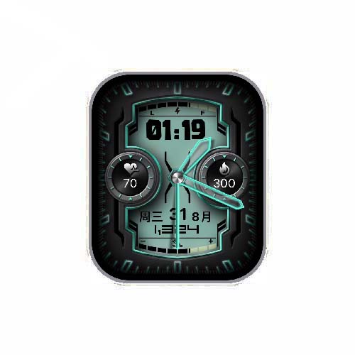 简约数字指针心率步数表盘