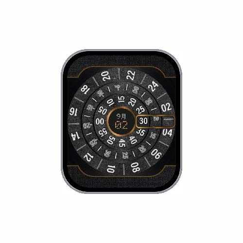 圆形旋转数字黑色表盘