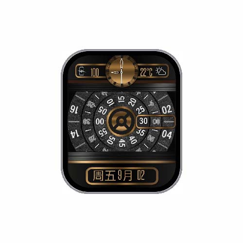 圆形旋转数字黑色表盘