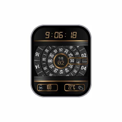 圆形旋转数字黑色表盘