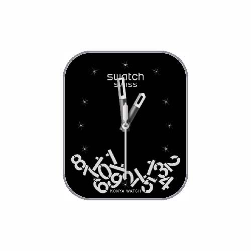 SWATCH斯沃琪数字指针黑色表盘