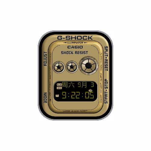 CASIO卡西欧数字运动金色表盘
