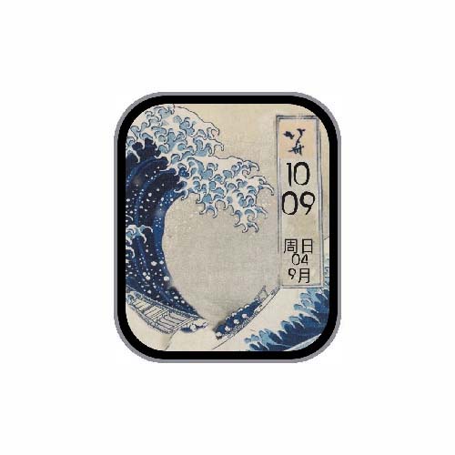 神奈川冲浪里数字表盘