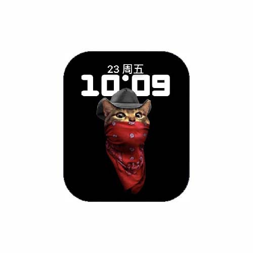 蒙面猫数字人像表盘