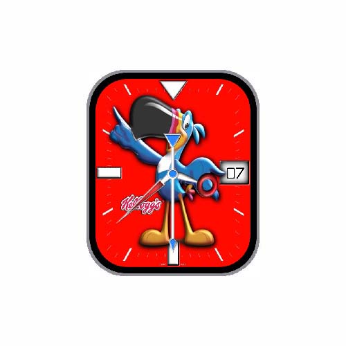 卡通大嘴鸟数字指针红色表盘