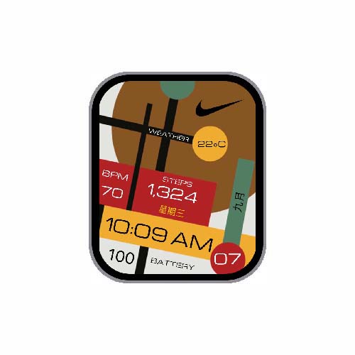 NIKE耐克线条数字温度表盘
