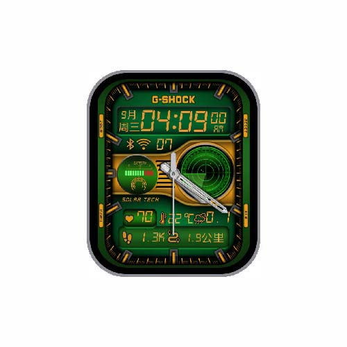 CASIO卡西欧数字指针绿色表盘