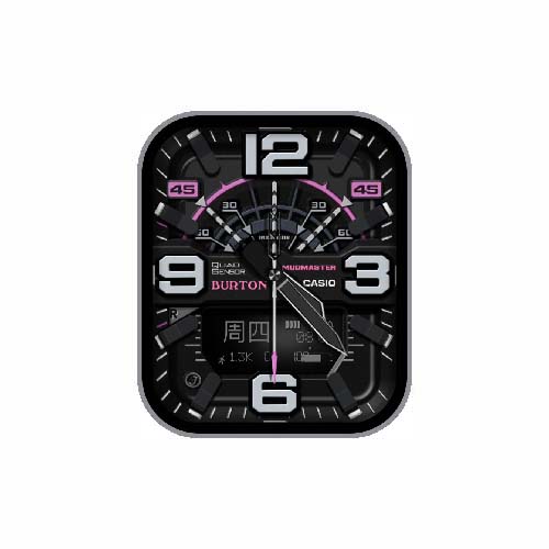 CASIO卡西欧数字指针运动表盘