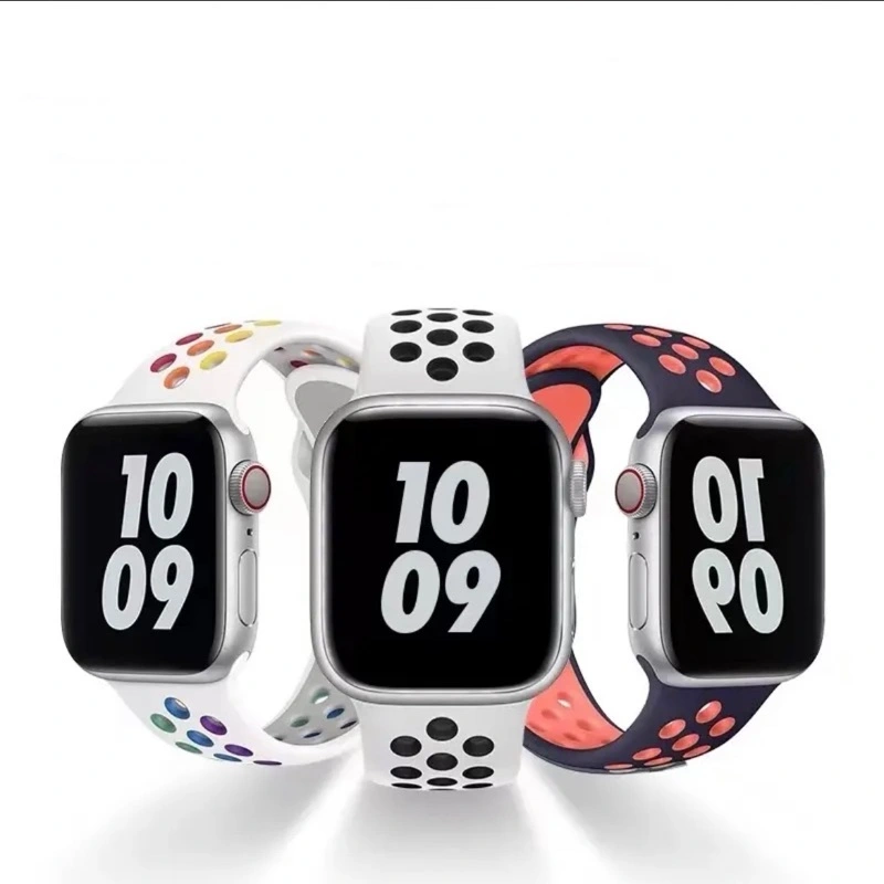 Apple Watch苹果表 彩虹洞洞硅胶表带 · 黑-彩虹洞 38/40/41mm 短款