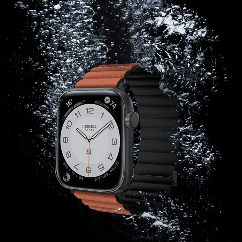 Apple Watch苹果表真皮波纹磁吸表带 · 棕色 Apple Watch舒适表带