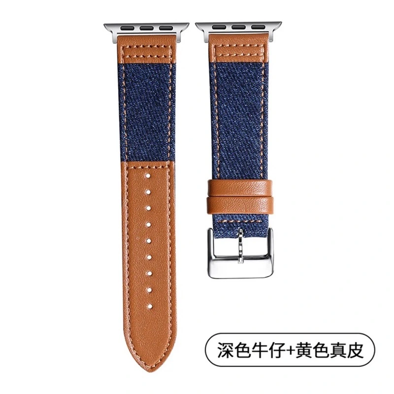 Apple Watch苹果表 牛仔与真皮混搭表带