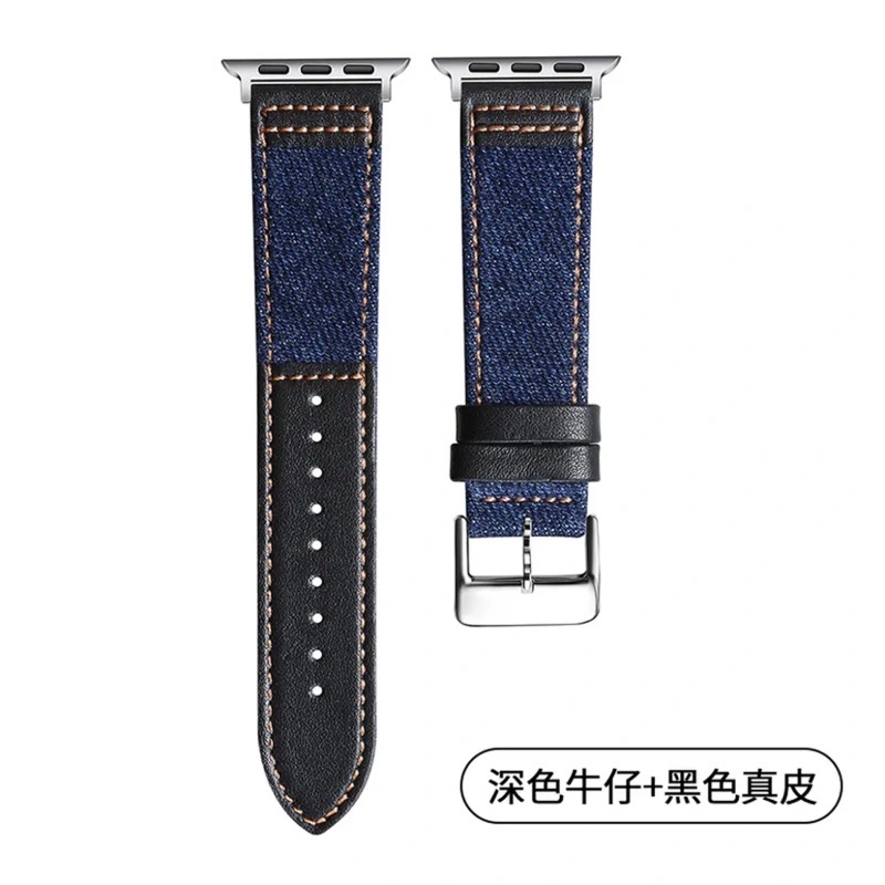 Apple Watch苹果表 牛仔与真皮混搭表带