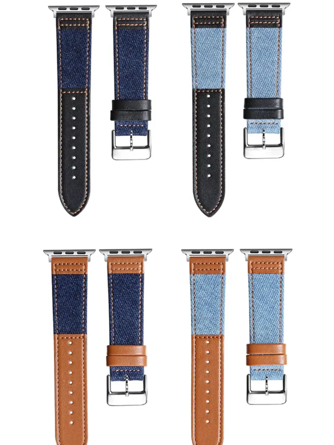 Apple Watch苹果表 牛仔与真皮混搭表带