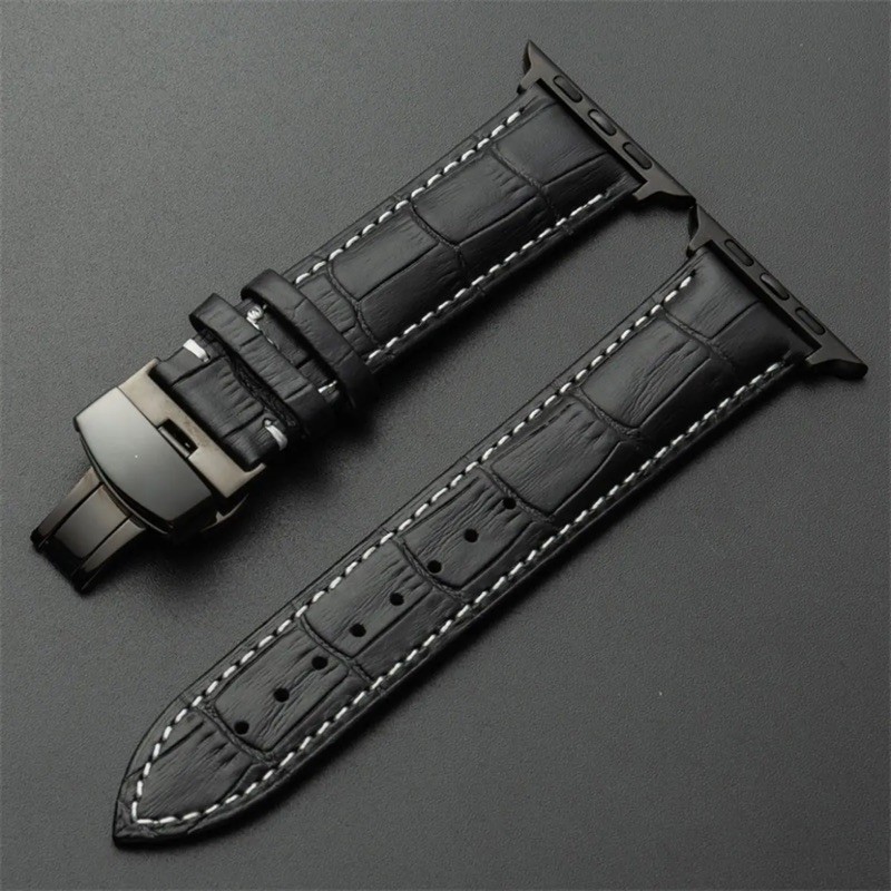 Apple Watch苹果表 真皮蝴蝶扣表带