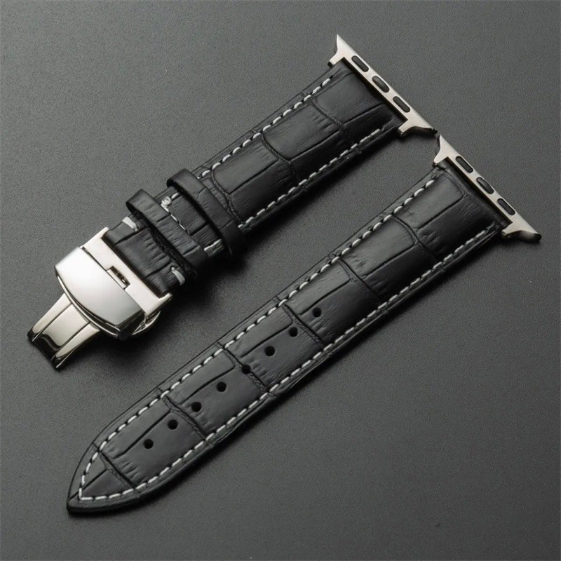 Apple Watch苹果表 真皮蝴蝶扣表带