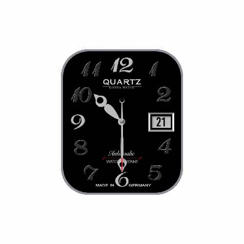 简约数字指针黑色表盘