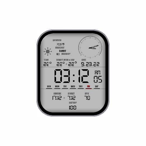 简约数字指针天气表盘