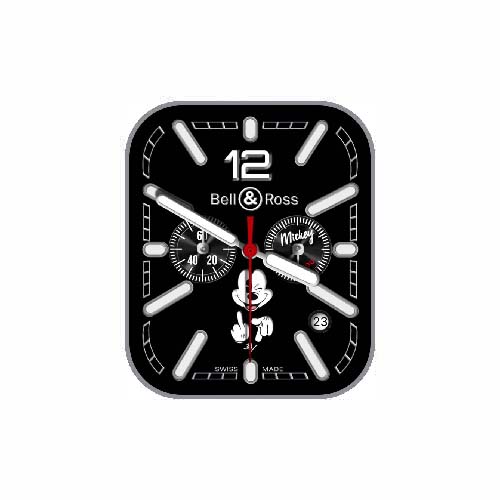 Bell&Ross柏莱士米奇数字指针表盘