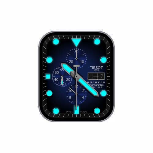 TISSOT天梭数字指针蓝色表盘