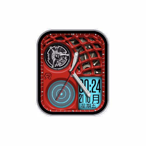 简约红色数字星期指针表盘