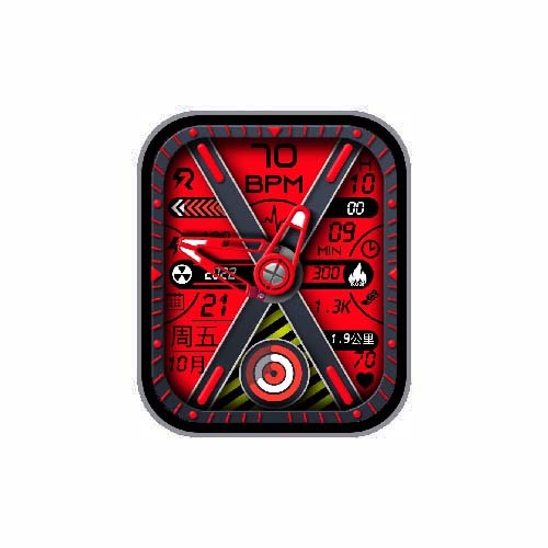 多功能数字指针红色运动环表盘